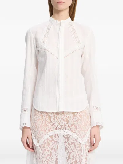 Ann Demeulemeester Storma Lace-trim Shirt In White