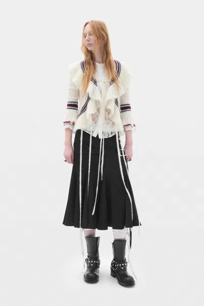 Ann Demeulemeester Storma Slim Fit Shirt With Lace In Multi