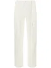 Ann Demeulemeester Denim Trousers With Detachable Fabric Insert In White