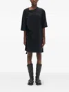 Ann Demeulemeester Strap-detail Brushed-jersey Dress In Black