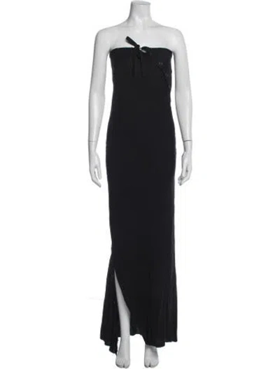Pre-owned Ann Demeulemeester Strapless Long Dress In Blue