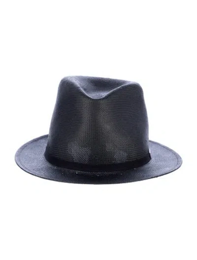 Pre-owned Ann Demeulemeester Straw Fedora Hat In Black