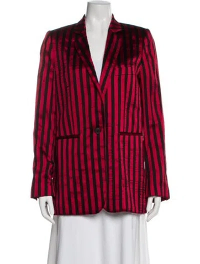 Pre-owned Ann Demeulemeester Striped Blazer In Red