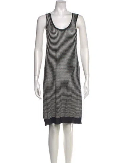 Pre-owned Ann Demeulemeester Striped Mini Dress In Black