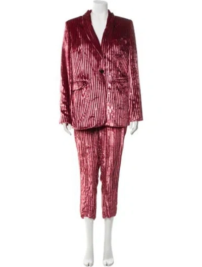 Pre-owned Ann Demeulemeester Striped Pant Set In Red
