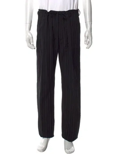 Pre-owned Ann Demeulemeester Striped Pants In Black