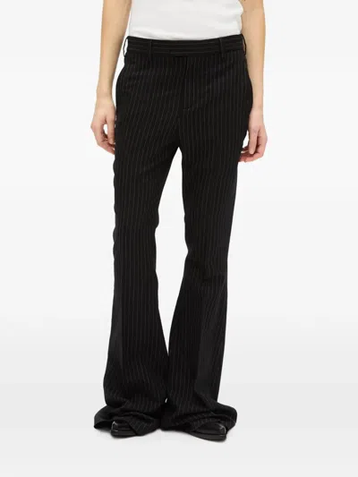 Ann Demeulemeester Striped Trousers In Black