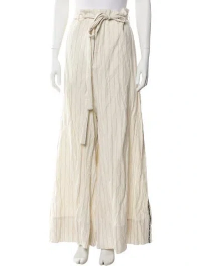 Pre-owned Ann Demeulemeester Striped Wide Leg Pants In Neutral