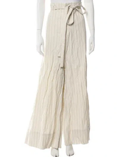Pre-owned Ann Demeulemeester Striped Wide Leg Pants In Neutral