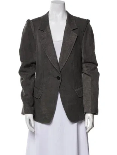 Pre-owned Ann Demeulemeester Suede Blazer In Gray