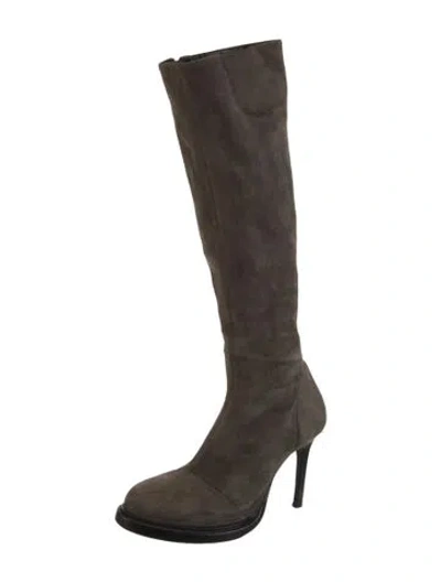 Pre-owned Ann Demeulemeester Suede Boots In Neutral
