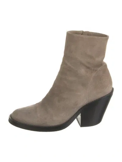 Pre-owned Ann Demeulemeester Suede Boots In Neutral