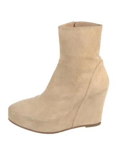 Pre-owned Ann Demeulemeester Suede Boots In Neutrals