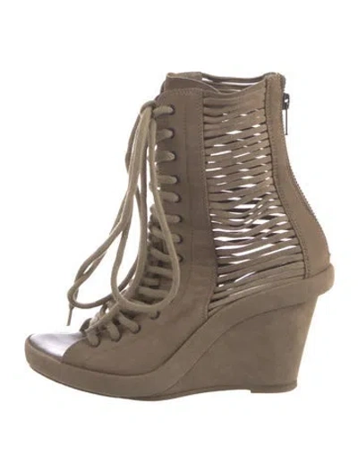 Pre-owned Ann Demeulemeester Suede Boots In Neutrals