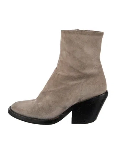 Pre-owned Ann Demeulemeester Suede Boots In Neutrals