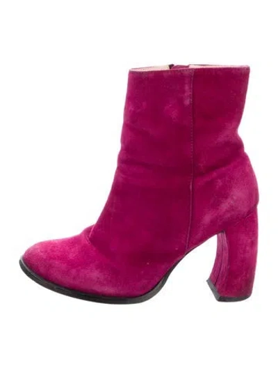 Pre-owned Ann Demeulemeester Suede Boots In Purple