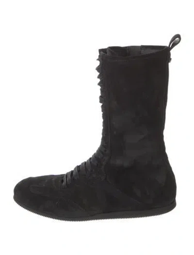 Pre-owned Ann Demeulemeester Suede Lace-up Boots In Black