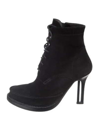Pre-owned Ann Demeulemeester Suede Lace-up Boots In Black
