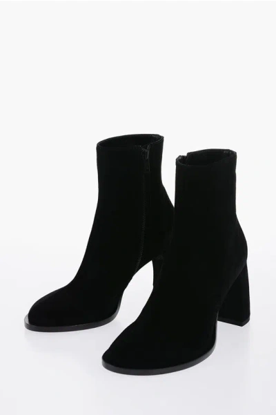 Ann Demeulemeester Suede Lisa Ankle Boots With Curved Heel