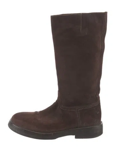 Pre-owned Ann Demeulemeester Suede Riding Boots In Brown