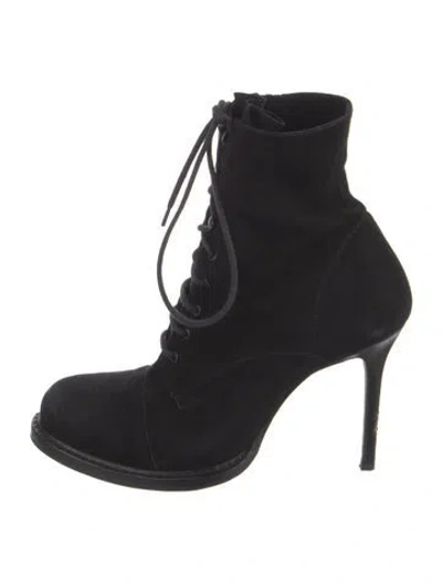 Pre-owned Ann Demeulemeester Suede Sock Boots In Black