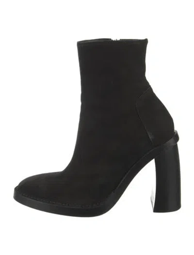 Pre-owned Ann Demeulemeester Suede Sock Boots In Black
