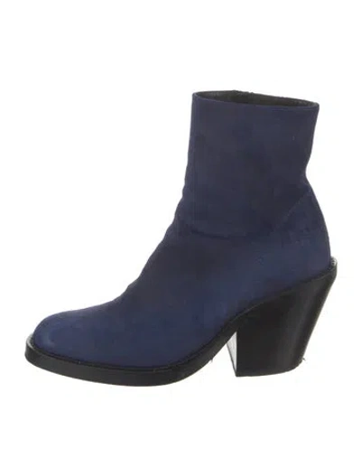 Pre-owned Ann Demeulemeester Suede Sock Boots In Blue