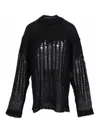 Ann Demeulemeester Oversized Crew Neck Mohair Jumper In Black