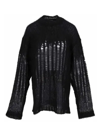 ANN DEMEULEMEESTER SUÉTER CUELLO REDONDO - NEGRO