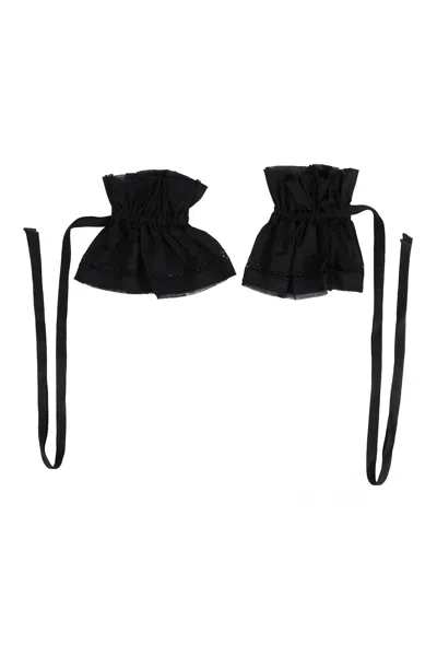Ann Demeulemeester Suna Ruffled Cuffs In Black