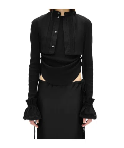 Ann Demeulemeester Suna Ruffled Cuffs In Black