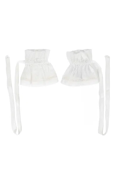 Ann Demeulemeester Suna Ruffled Cuffs In White