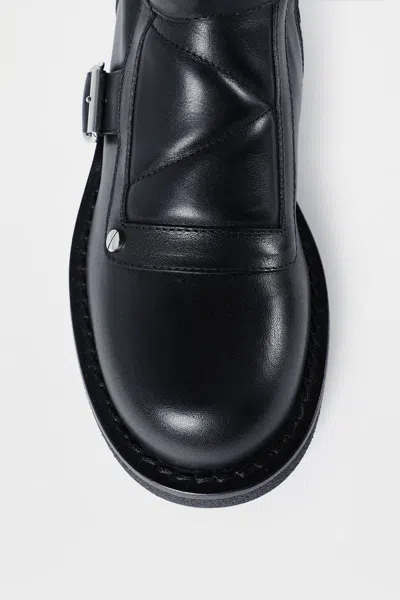 Ann Demeulemeester Sune Buckle-detail Biker Boots In Black