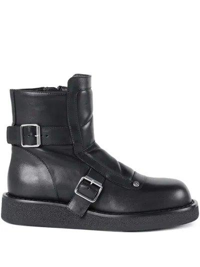 Ann Demeulemeester Sune Buckle-detail Biker Boots In Black