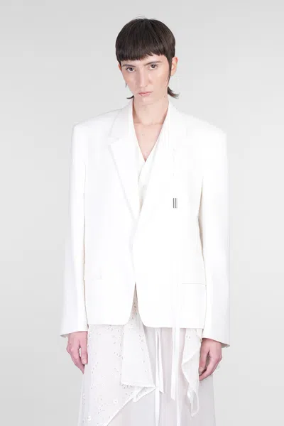 Ann Demeulemeester Susa Blazer In White Viscose