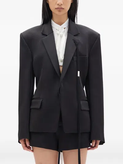 Ann Demeulemeester Susa Floral-appliqué Fitted Jacket In Black