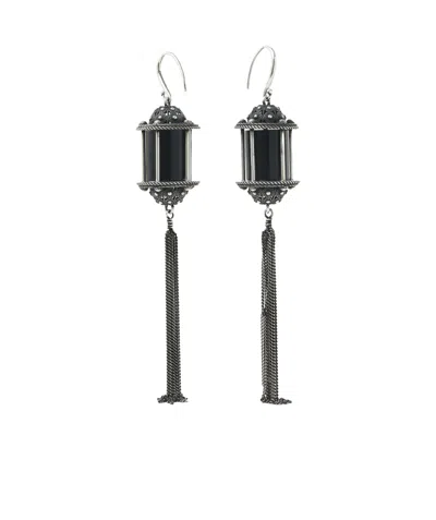Ann Demeulemeester Suse Lantern Chain-fringe Earrings In Black