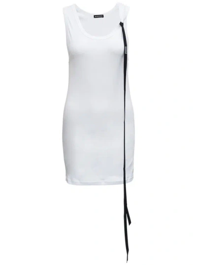 Ann Demeulemeester Seva Tank Top In Cotton Rib Jersey In White