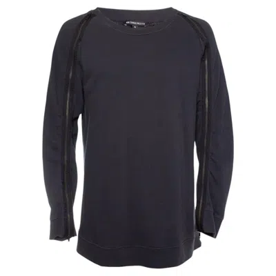 Pre-owned Ann Demeulemeester , Sweater With Zippers Along The Sleeve In Black