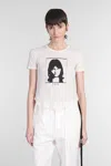 Ann Demeulemeester Georgette ''fino Alla Fine'' Micro T-shirt In Beige