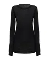 Ann Demeulemeester T-shirt With Round Neck And Long Sleeves In Black
