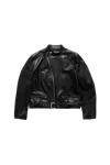Ann Demeulemeester Taale Fitted Leather Biker Jacket Black