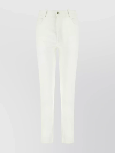 Ann Demeulemeester Tailored Trousers With Belt Loops And Back Pockets In White