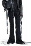 Ann Demeulemeester Tarik Laced-up Bootcut Trousers In Black