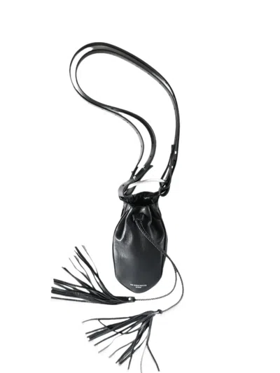 Ann Demeulemeester Tassel-detail Drawstring Messenger Bag In Black