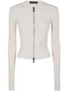 Ann Demeulemeester Terna Cropped Zipped Cardigan Cotton In White