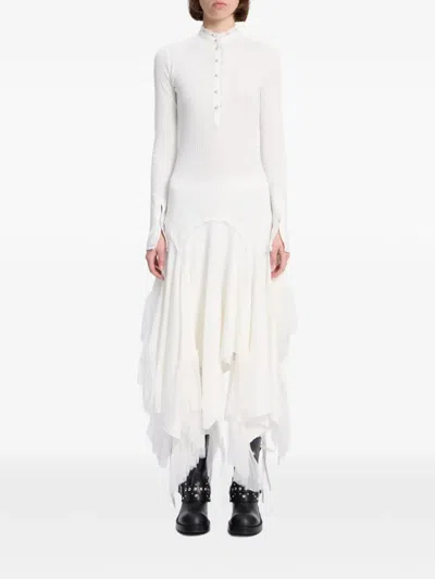 Ann Demeulemeester Tessie Serafino Ruffled Asymmetric Dress In Neutral
