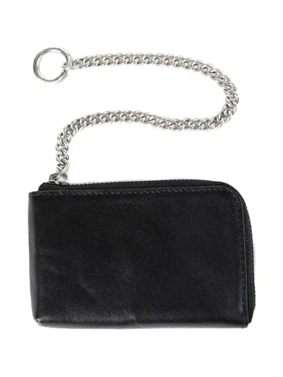 Ann Demeulemeester Tevje Chain Leather Wallet In Black