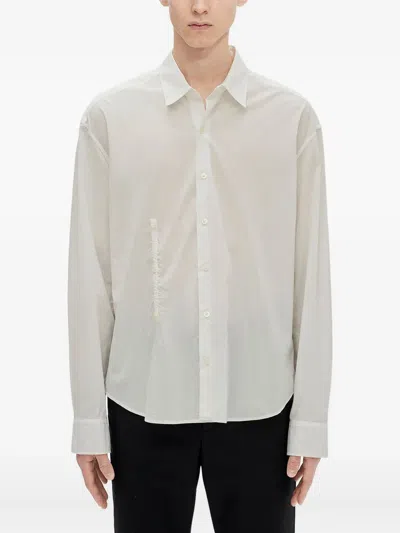 ANN DEMEULEMEESTER TEXT-PRINT COTTON SHIRT
