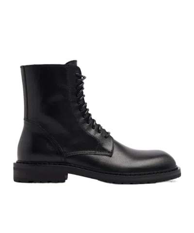 Ann Demeulemeester Thicksoled Roundtoe Ankle Boots In Black